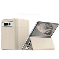 Magnetinis atlenkiamas odinis telefono dėklas-stovas Google Pixel Fold G9FPL, knygos tipo, smūgiams atsparus viršelis Google Pixel Fold Fundas For Pixel Fold auksas