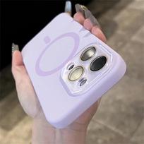 Prabangus Magsafe skysto silikono magnetinis telefono dėklas iPhone 17Pro 16 15 Pro Max 14 13 12, su objektyvo apsauga, saldainių spalvos dangtelis For iphone 11 Promax