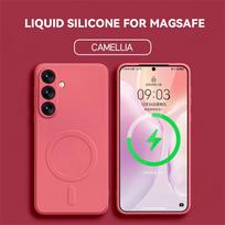 Skysto silikono magnetinis belaidžio įkrovimo dėklas, skirtas Samsung Galaxy S26 S25 FE S24 Ultra S23 Plus S22 S21 A15 A55, atsparus smūgiams dangtelis For S21Plus