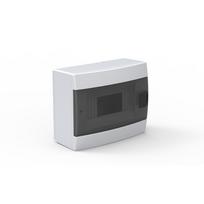 Automatinių jungiklių skydelis HOROZ, 8 modulių, IP40, su skaidriomis durelėmis, baltos sp., pavirši