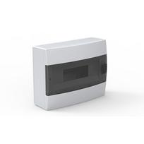 Automatinių jungiklių skydelis HOROZ, 12 modulių, IP40, su skaidriomis durelėmis, baltos sp., pavirš