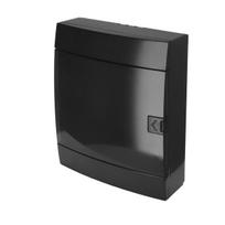 Automatinių jungiklių skydelis HOROZ, 24 modulių, IP40, su skaidriomis durelėmis, juodos sp., pavirš