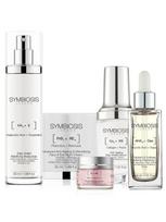 SYMBIOSIS Cukraus lūpų šveitiklis (10 ml), drėkinamasis kremas ir naktinis kremas (2x50 ml), valomasis aliejus (30 ml) ir kt.