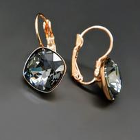 Auskarai moterims DiamondSky „Glare IV (Silver Night)“ su Swarovski kristalais