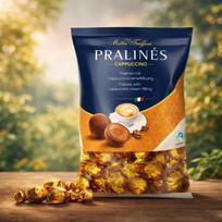 Pieninio šokolado saldainiai  su kapučino skonio idarų 125 g.