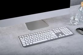 Cherry KW 9100 SLIM FOR MAC keyboard Universal USB + Bluetooth QWERTZ German Silver