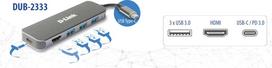 D-Link DUB-2333  5-in-1 USB-C Hub mit HDMI/USB-PD retail