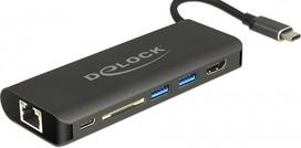 Delock 87721 laptop dock/port replicator USB 3.2 Gen 1 (3.1 Gen 1) Type-A Black