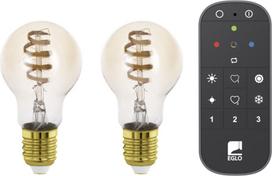 Eglo CONNECT-Z E27 LED A60 Amber – 2-Pack Smart Spiral Bulbs with Remote, Zigbee, Matter & Thread