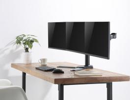 Equip 17"-27" Articulating Triple Monitor Tabletop Stand