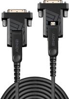 Lindy 10m Fibre Optic Hybrid Micro-HDMI 18G Cable with Detachable HDMI and DVI Connectors