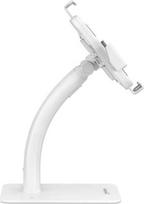 Manhattan Desktop Kiosk Stand (Anti theft) for Tablet and iPad, Universal, 360° Rotation, Tilt +20° to -110°, White, Lockable, Countertop Holder for 7.9" to 11" Tablets, Extendable clamps: height 200 to 246mm/width 129 to 181mm, Lifetime warranty