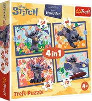 Trefl DISNEY STITCH 4 dėlionių rinkinys