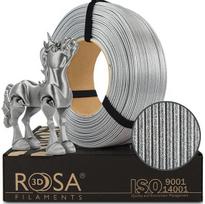 3D plastikas PLA blizgantis sidabrinis (Galaxy Briliant Silver) 1.75mm 1kg refill pakuotė Rosa3D