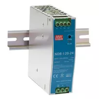 Impulsinis maitinimo šaltinis 24V 120W 5A, tvirtinamas ant DIN bėgio, MEAN WELL, NDR-120-24