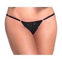 Mapale Leg Avenue Lace Keyhole Panty M/L Adjustable Black Elegant Design