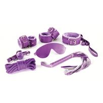 Crushious Dungeons & Maidens 8-Piece Restraint Set Purple Faux Leather & Plush