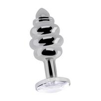 Rich by Shots Rimba Ribbed Diamond Plug Silver 2.8 x 7 cm - Alloy, Decorative Base