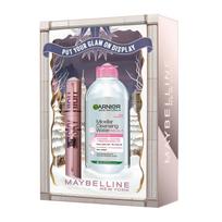 MAYBELLINE SKY HIGH blakstienų tušas + GARNIER micelinis vanduo