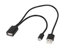 USB adapteris USB A lizdas - USB kištukas + micro USB kištuko laidas