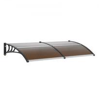 Rudas durų stogelis 198×97 cm – elegantiškas įėjimo stogelis su UV apsauga ir lenktu dizainu