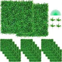 48 VNT Dirbtinės Augalų Sienos Plokštės | 25 x 25 cm Kiekviena, UV Apsauga, Iki 3 m²