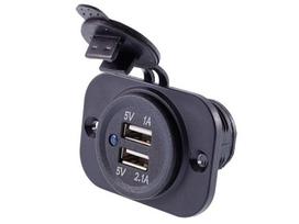 Lizdas įkrovimui įmontuojamas 2xUSB, 3.1A, 12/24V