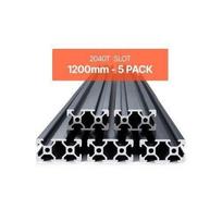 Aliuminio Profilis 2040 – Linijinis Bėgis 1200 x 20 x 40 mm (5 vnt. komplektas)