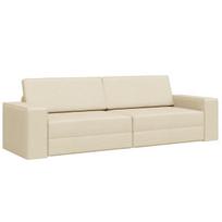 Grindų Sofa Lovos 2-in-1 Kreminė 245x150x60.5 cm Audinys