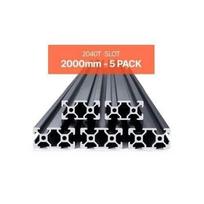 Aliuminio Profilis 2040 – Linijinis Bėgis 2000 x 20 x 40 mm (5 vnt. komplektas)