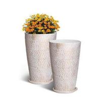 Didelis 2 dalių gėlių vazonų rinkinys su padėklais – 30 x 53 cm