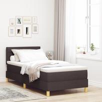vidaXL Kiemas lova su pagalve Tamsiai rudas 90 x 200 cm audinys