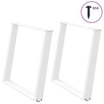 Valgomojo stalo kojelės, u formos, 2 vnt., balta, 90x(72-73)cm