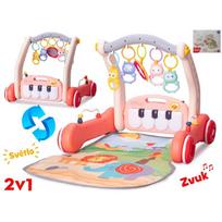 Daugiafunkcinis lavinamasis kilimėlis PIANO RACK & WALKER 2in1 Pink