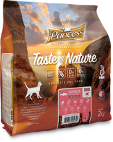 Sausas ėdalas suaugusioms katėms PRINCESS T’O’Nature be grūdų, lašiša/saldžioji bulvė, 2kg