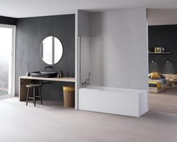 Vonios sienelė HARMONY Relaxa HAR-0106, 70 x 140 cm, chromuotas profilis, skaidrus 6 mm stiklas