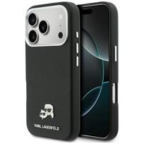 Karl Lagerfeld Karl & Choupette Galvos Segtukai Saffiano MagSafe Dėklas iPhone 17 Pro Max - Juodas