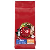 PURINA ONE Adult Medium/Maxi Maistas suaugusiems šunims, turtingas vištiena ir ryžiais, 12 kg
