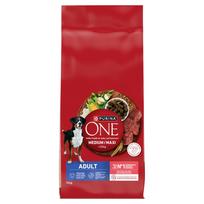 PURINA ONE Adult Medium/Maxi Maistas suaugusiems šunims, turtingas jautiena su ryžiais 12 kg