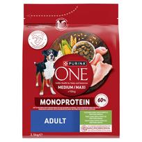 PURINA ONE Adult Medium/Maxi Maistas suaugusiems šunims, turtingas kalakutiena 2,5 kg