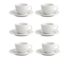 BRANDANI espresso  puodelių su lėkštutėmis rinkinys "Burlesque", 6 vnt., 90 ml