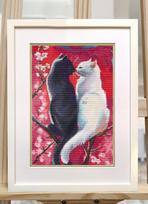 Kryželiu siuvinėjimo rinkinys „Pūkuota romantika“ 20×30 cm S1707