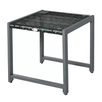 Lauko staliukas su grūdinto stiklo stalviršiu 50 x 49,5 x 50 cm