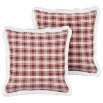 Beliani Rinkinys 2 dekoratyvinės pagalvės BROOKIES 45 x 45 cm Bordinis kalėdinis raštas