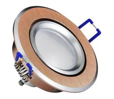 LED įleidžiamas lubinis šviestuvas SAULĖ OLAL 1xGU10/3,5W/230V 3000K diametras 8,4 cm auksas