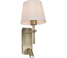 Zuma Line W4106-2AB+WH-LED Sieninis šviestuvas LUNA 1xE27/40W/230V + LED/2,5W žalvaris/balta