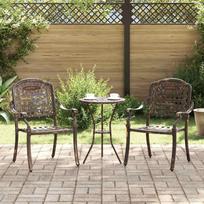 Sodo Kėdė 2 pcs Bronzinė 55 x 56,5 x 91cm Aliuminis