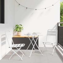 Sodo sulankstoma kėdė 2 pcs Balta 42 x 52 x 82cm