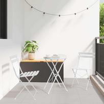 Sodo sulankstoma kėdė 2 pcs Balta 42 x 46 x 82cm metalas