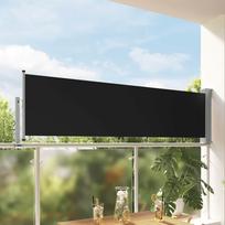 Ištraukiama šoninė kiemo pertvara, juodos spalvos, 80x300cm
